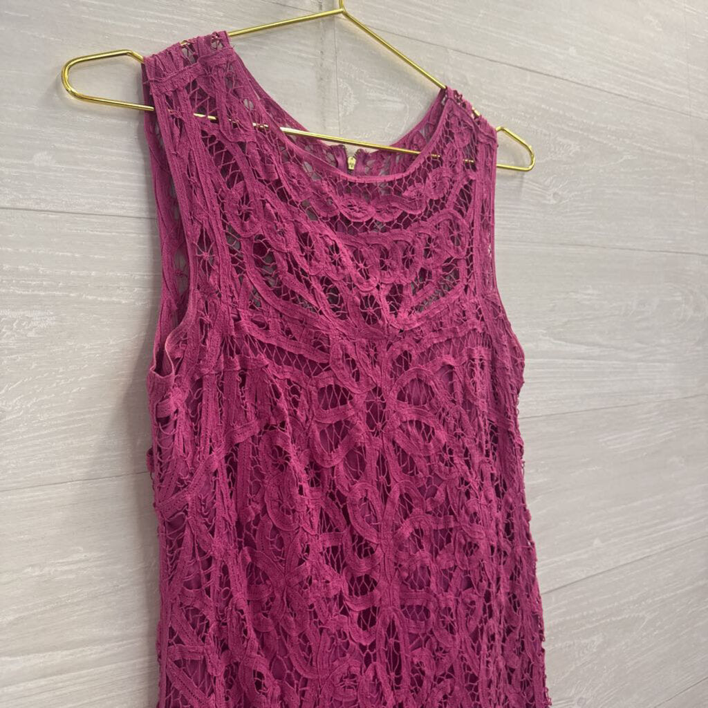 Lilly Pulitzer Pink Crochet Lace Sleeveless Dress Small