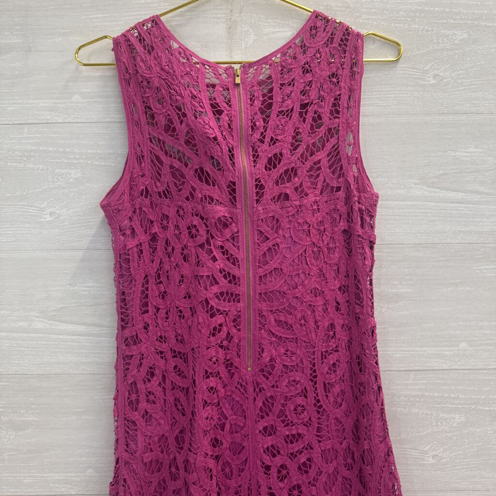 Lilly Pulitzer Pink Crochet Lace Sleeveless Dress Small