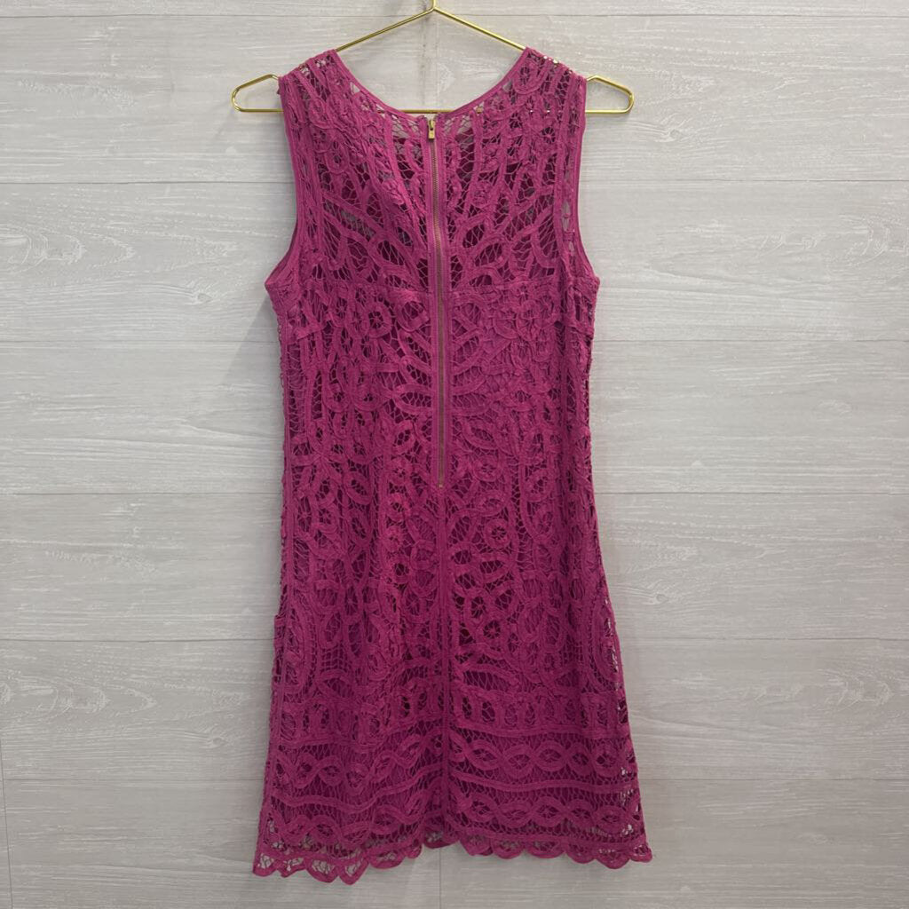Lilly Pulitzer Pink Crochet Lace Sleeveless Dress Small