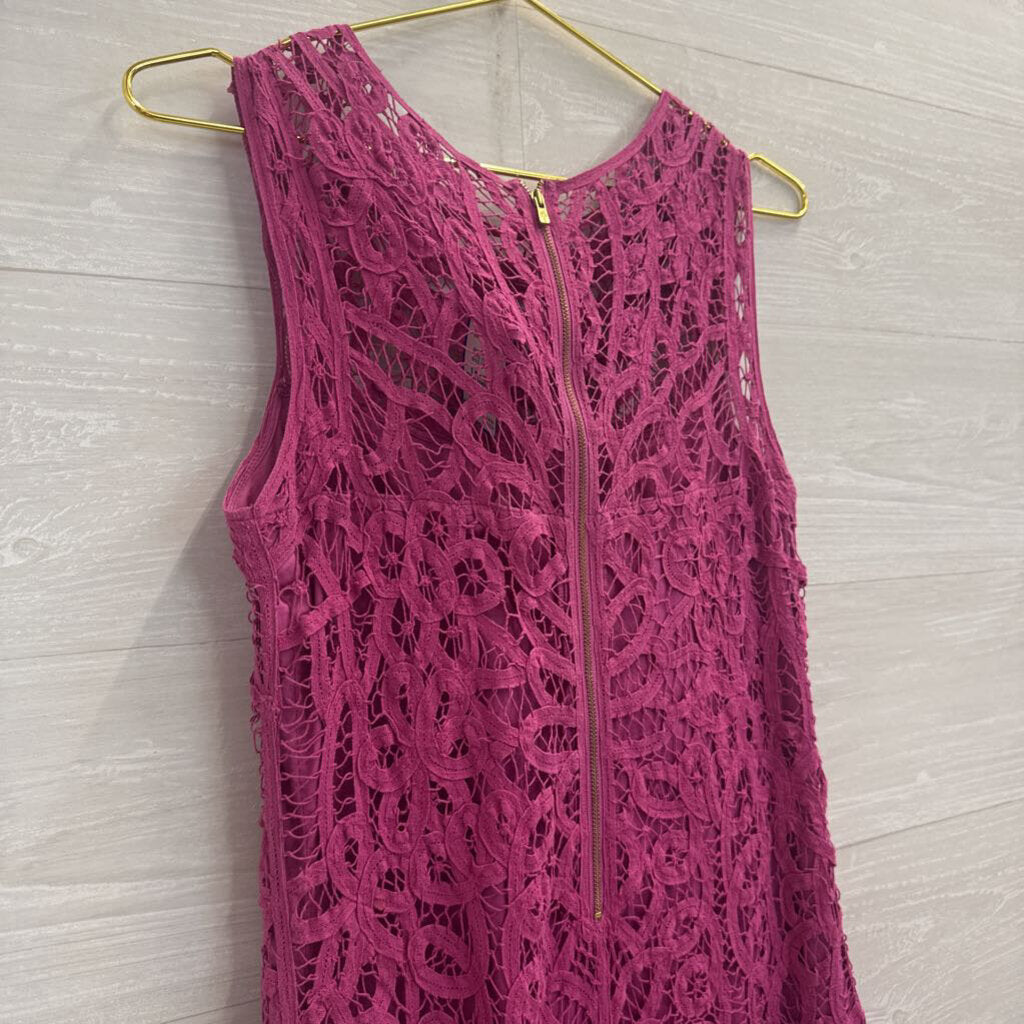 Lilly Pulitzer Pink Crochet Lace Sleeveless Dress Small