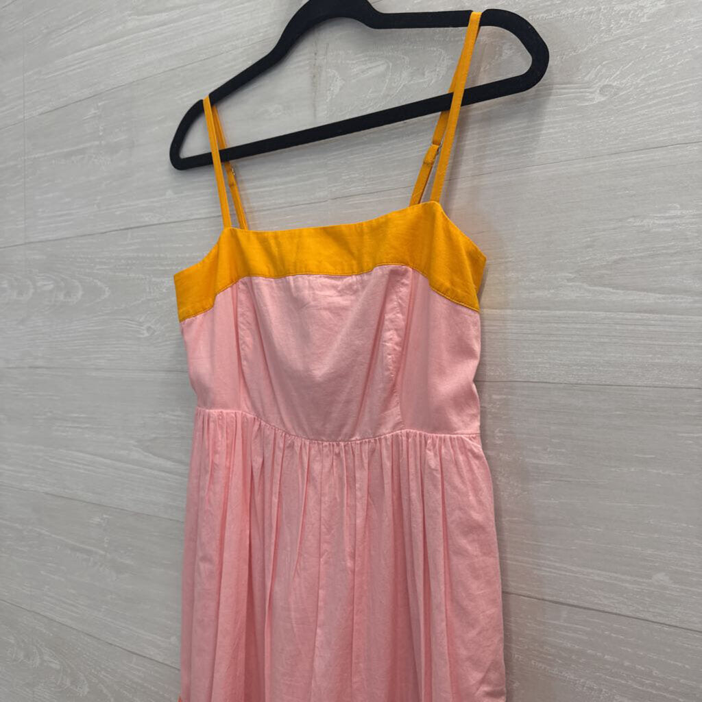 J Crew Pink/ Multi Color Block Maxi Dress 4