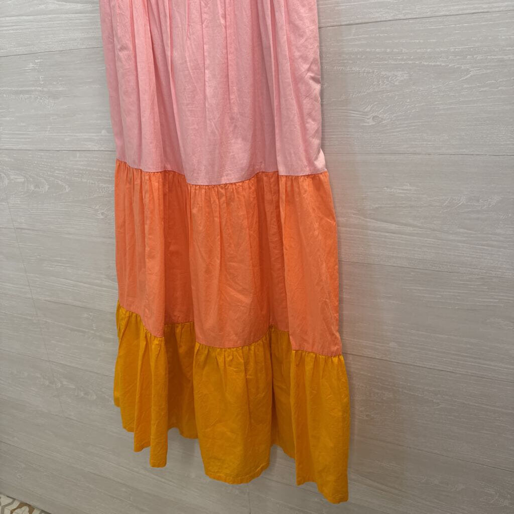J Crew Pink/ Multi Color Block Maxi Dress 4