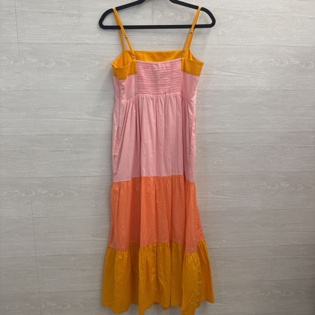 J Crew Pink/ Multi Color Block Maxi Dress 4