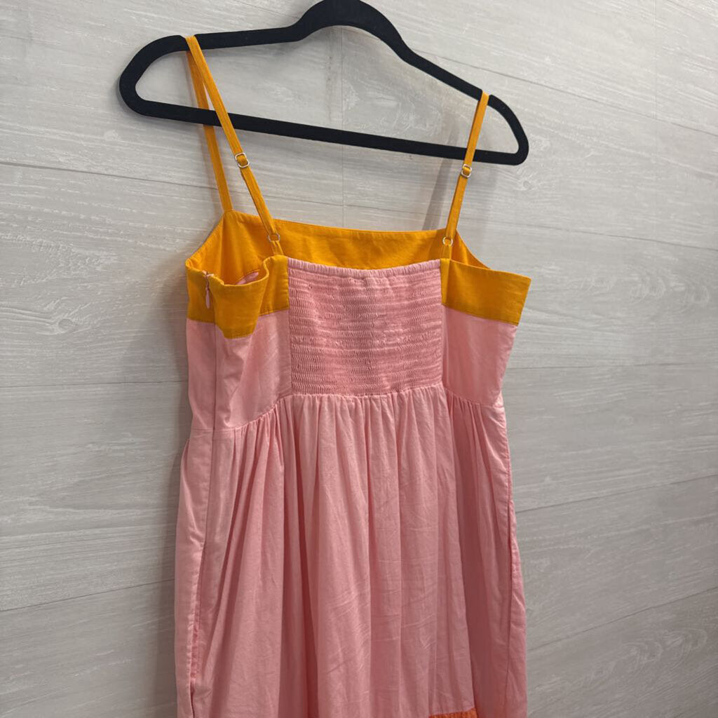 J Crew Pink/ Multi Color Block Maxi Dress 4