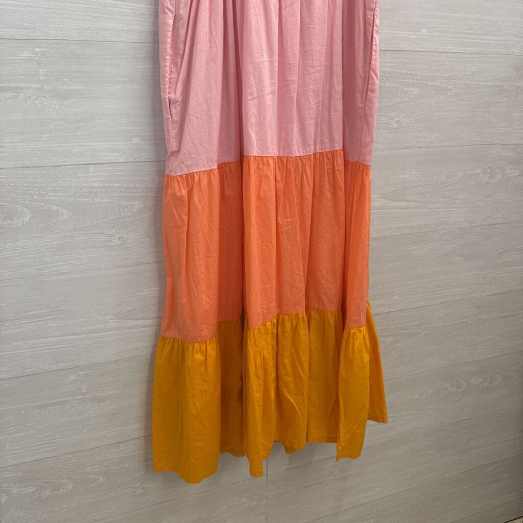 J Crew Pink/ Multi Color Block Maxi Dress 4