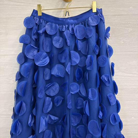 Royal Blue 3D Circle Print Maxi Skirt Small