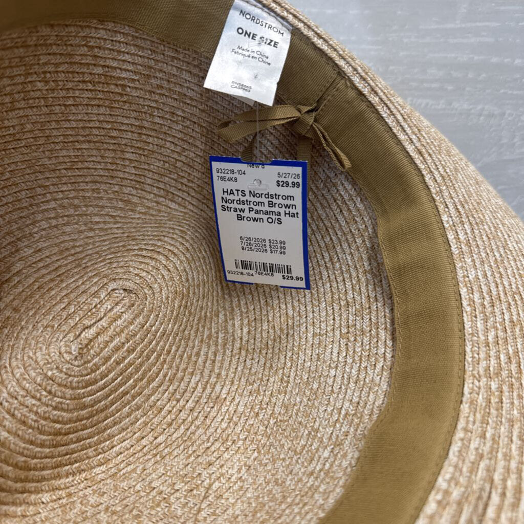 Nordstrom Brown Straw Panama Hat
