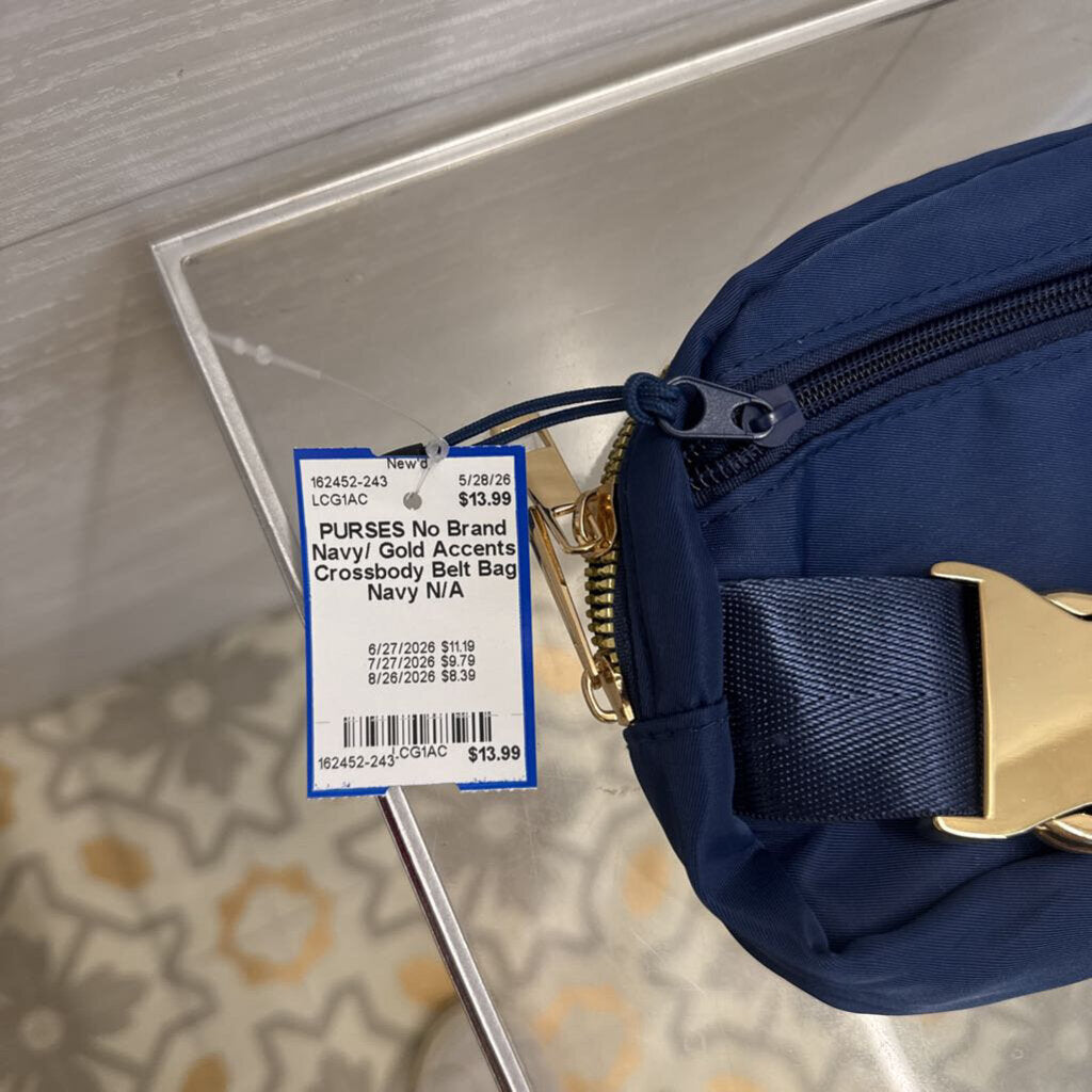 Navy/ Gold Accents Crossbody Belt Bag