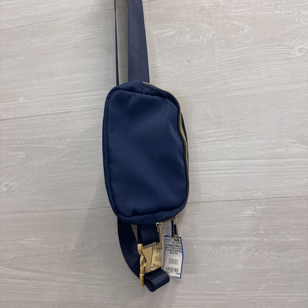 Navy/ Gold Accents Crossbody Belt Bag