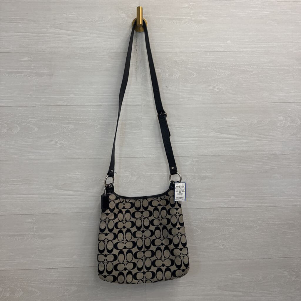 Coach Black/ Grey Penelope Signature Hobo Crossbody Purse