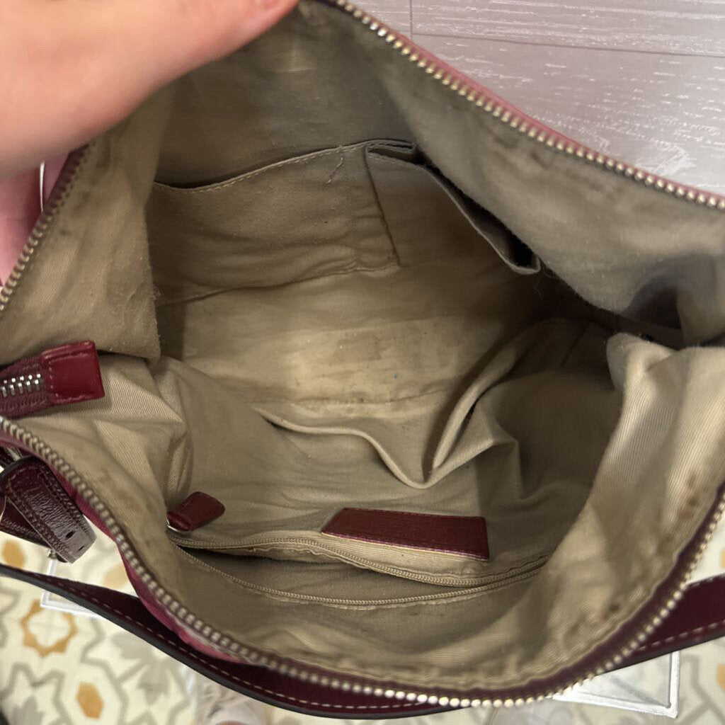 Vintage Coach Burgundy Soho Hobo Monogram Shoulder Purse