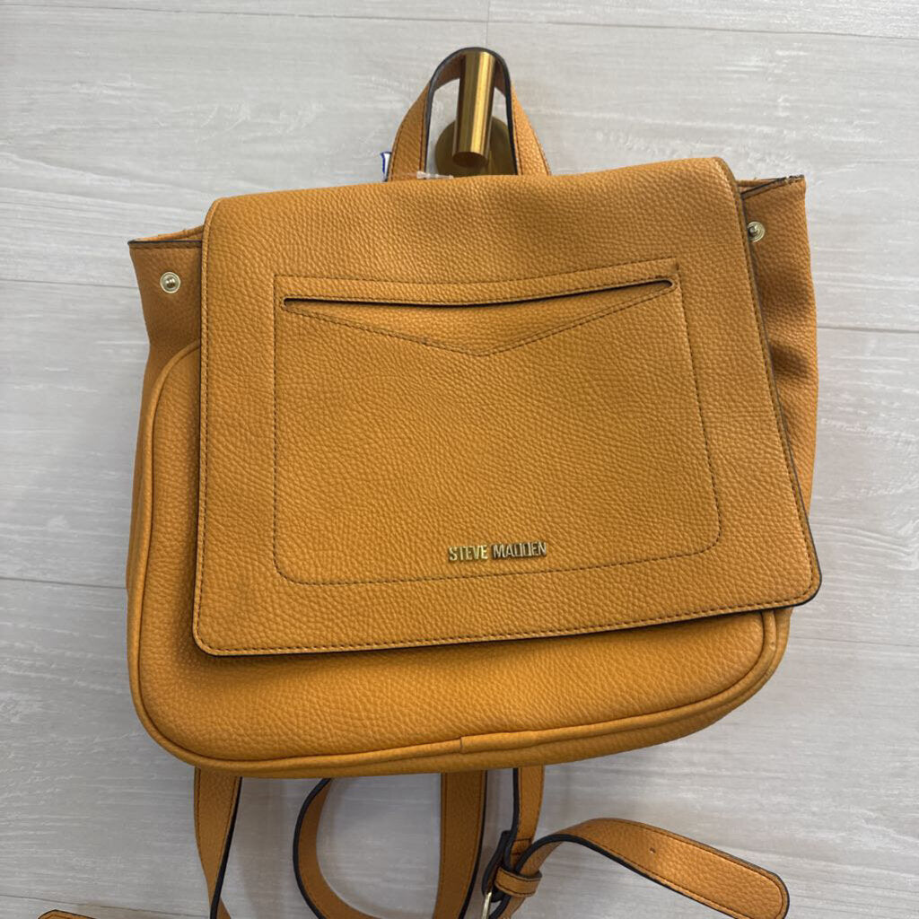 Steve Madden Yellow Pebbled Leather Backpack Purse