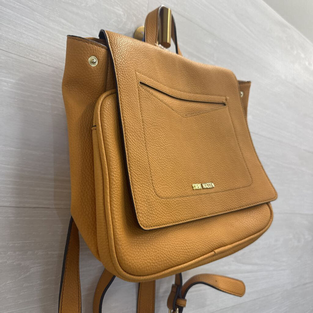 Steve Madden Yellow Pebbled Leather Backpack Purse