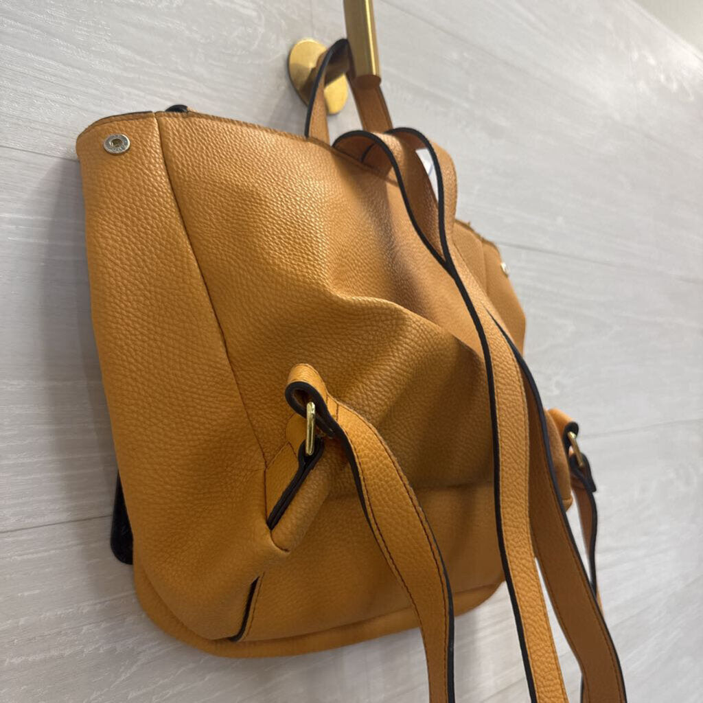 Steve Madden Yellow Pebbled Leather Backpack Purse