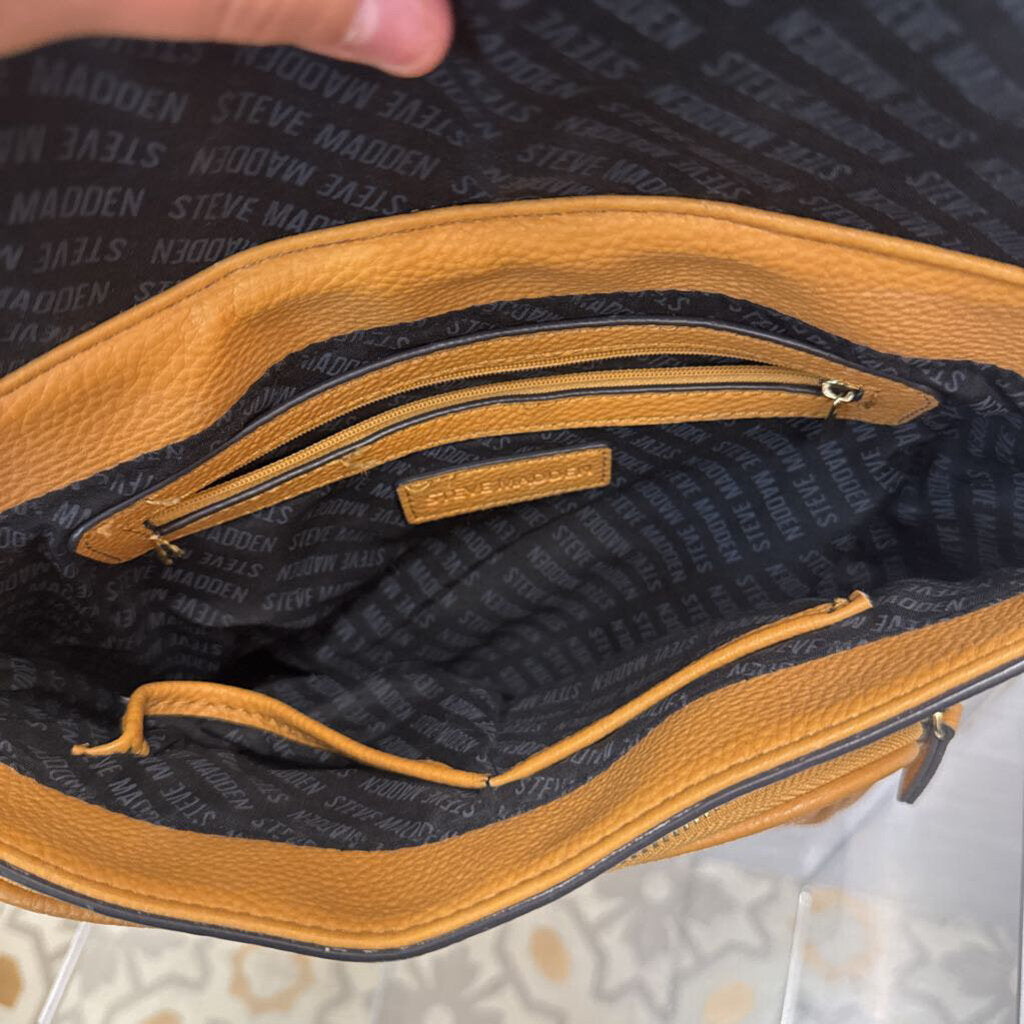 Steve Madden Yellow Pebbled Leather Backpack Purse