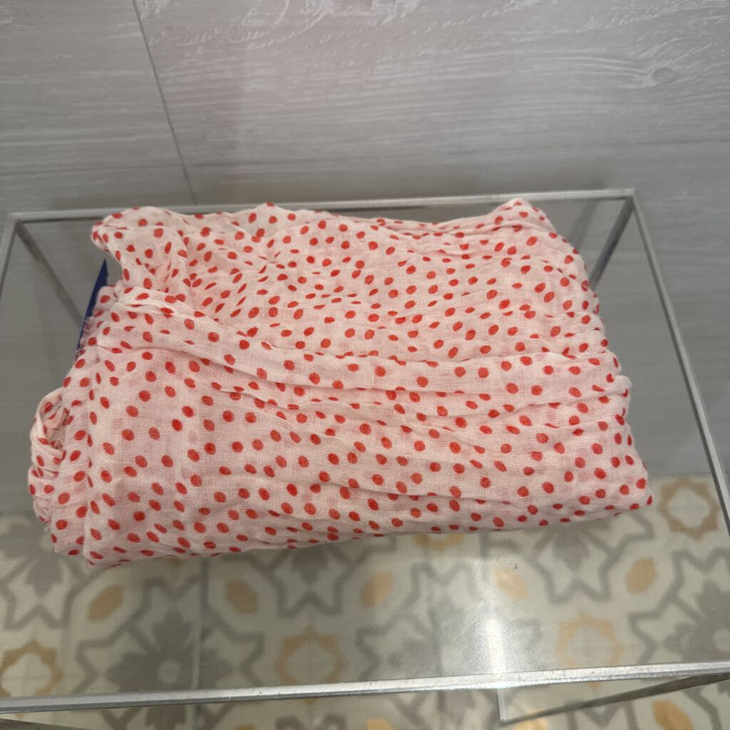 White/ Red Polka Dot Lightweight Scarf
