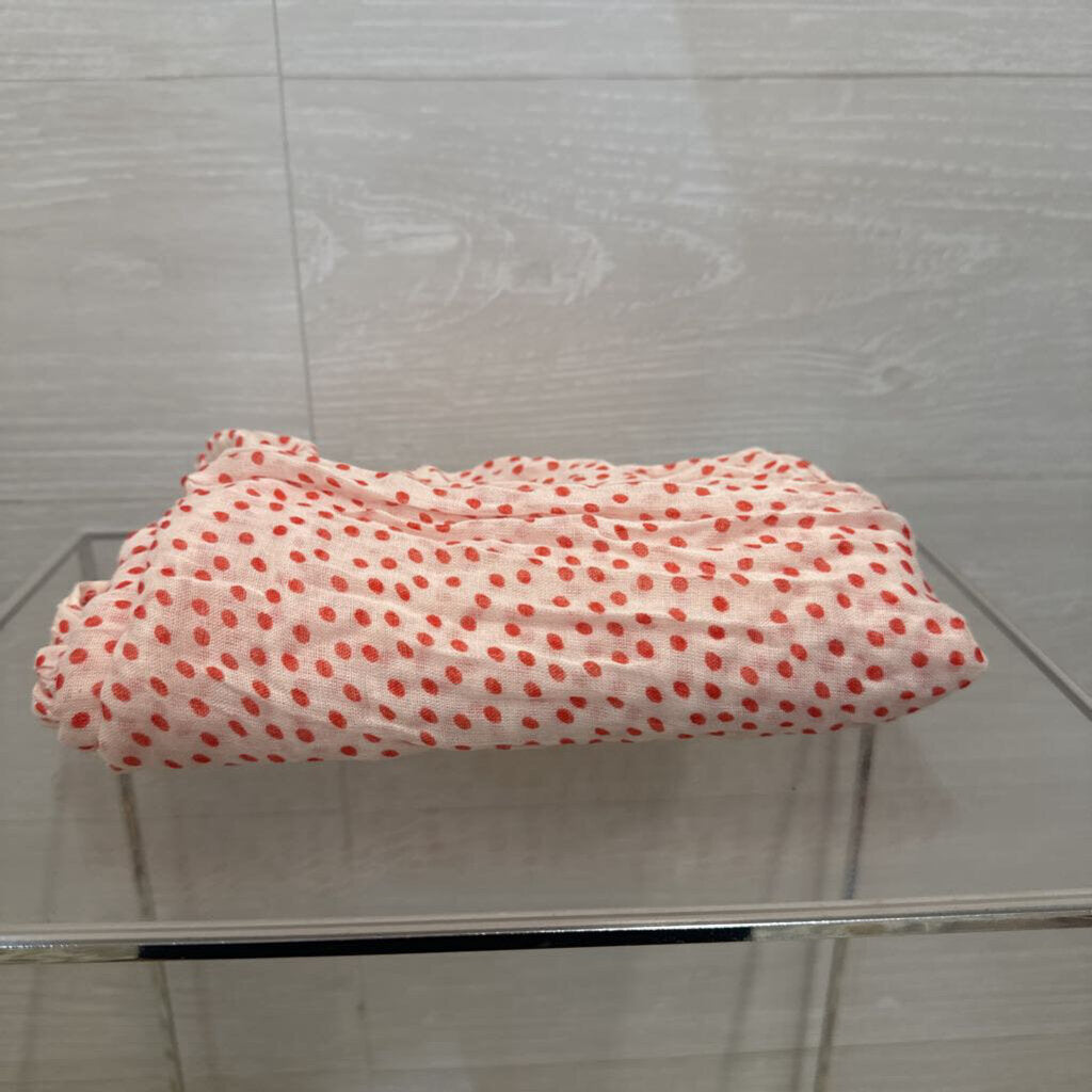 White/ Red Polka Dot Lightweight Scarf