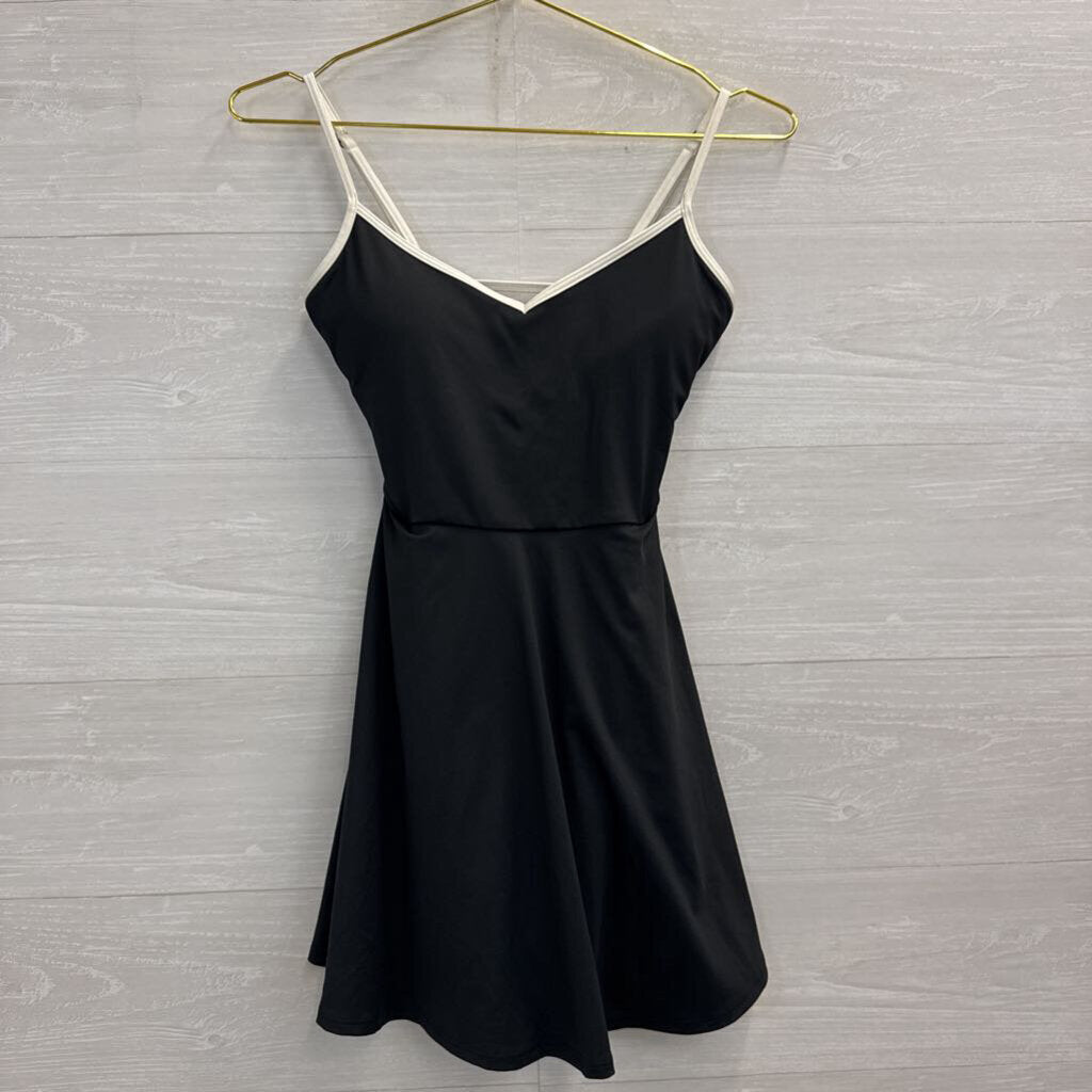 Gilly Hicks Black/ White Trim Athletic Dress With Shorts Small