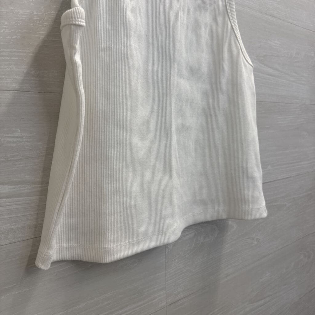 Columbia White Ribbed Tank Top Medium