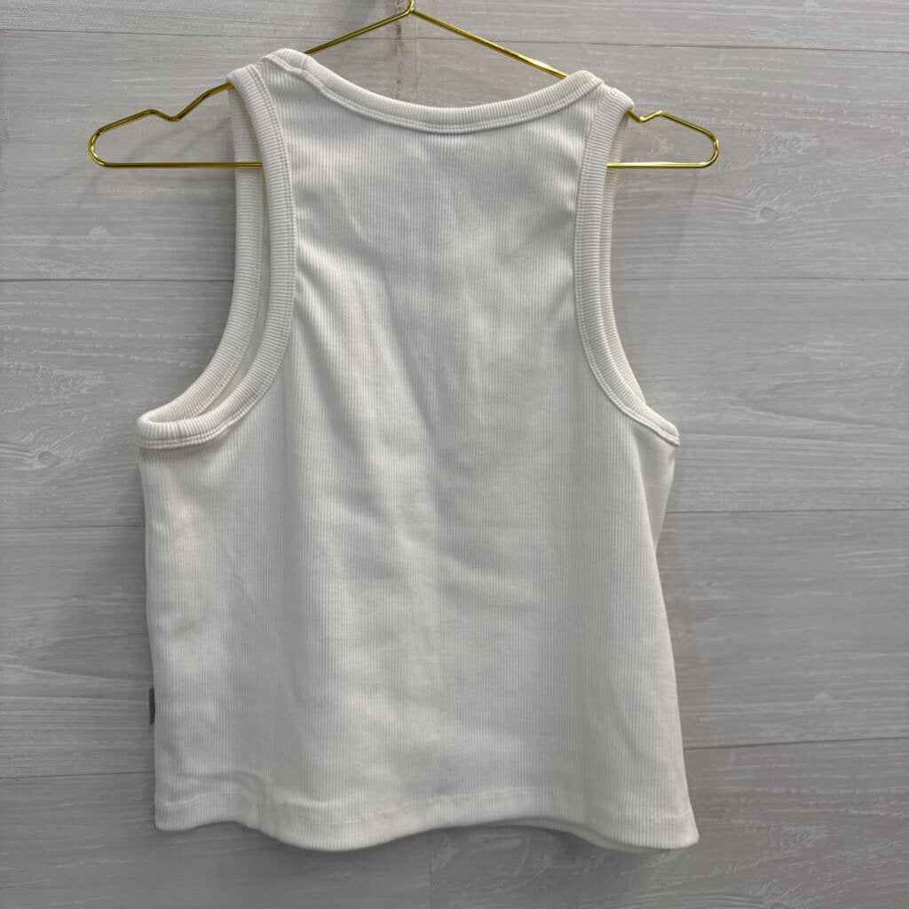 Columbia White Ribbed Tank Top Medium