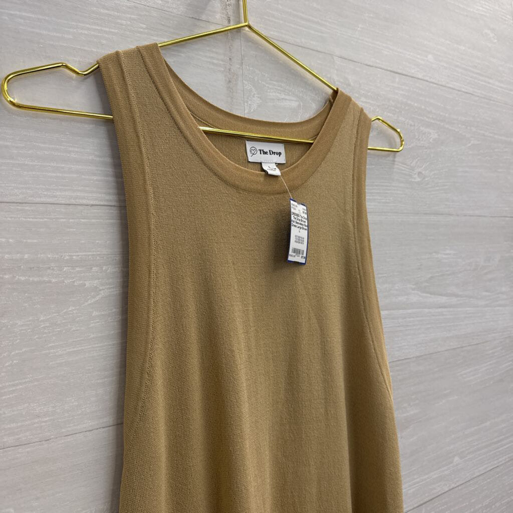 The Drop Brown Knit Sleeveless Maxi Dress Large
