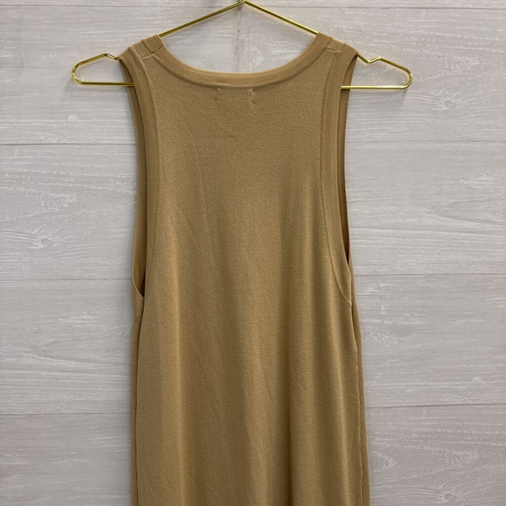 The Drop Brown Knit Sleeveless Maxi Dress Large
