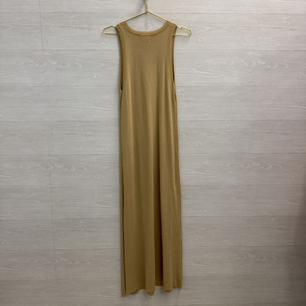 The Drop Brown Knit Sleeveless Maxi Dress Large