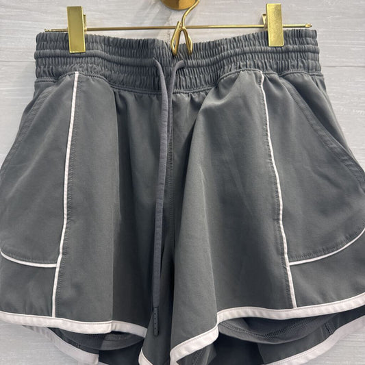 YPB Grey/ White Athletic Shorts Small