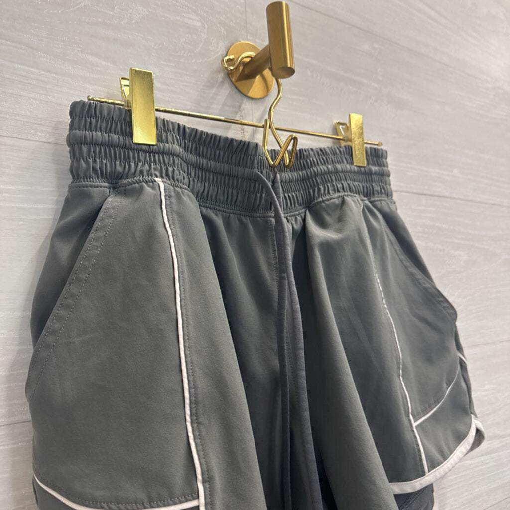 YPB Grey/ White Athletic Shorts Small