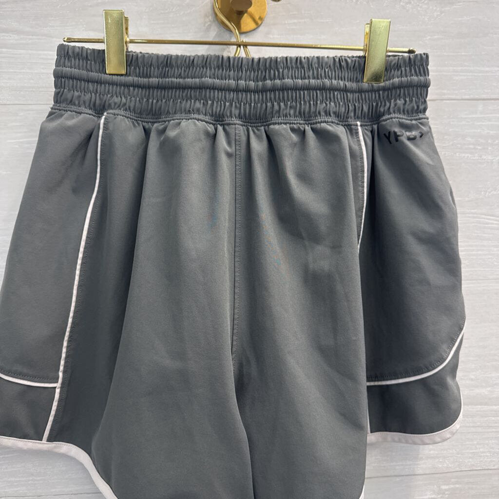 YPB Grey/ White Athletic Shorts Small