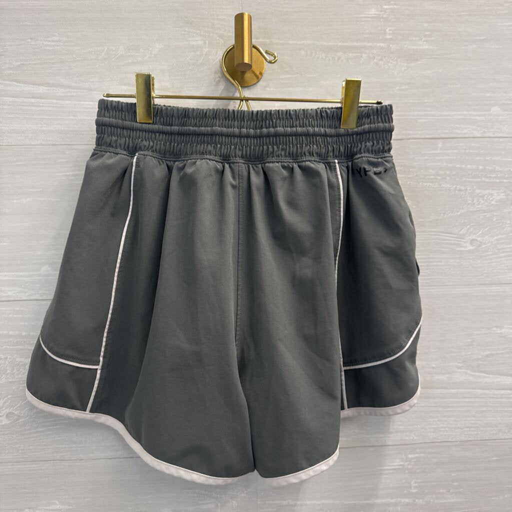 YPB Grey/ White Athletic Shorts Small