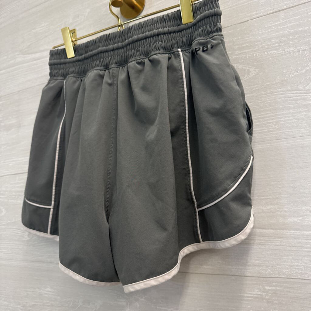 YPB Grey/ White Athletic Shorts Small