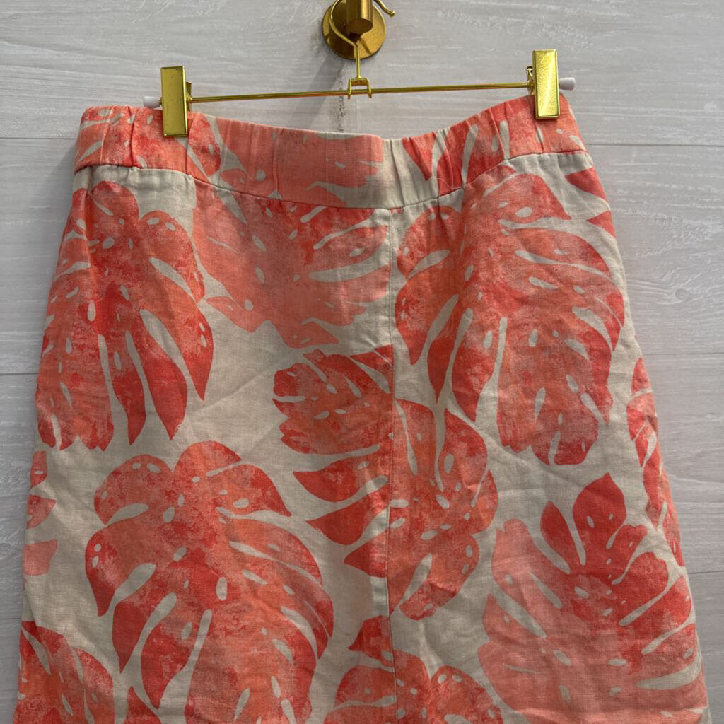Margaritaville Beige/ Coral Print Skirt Large