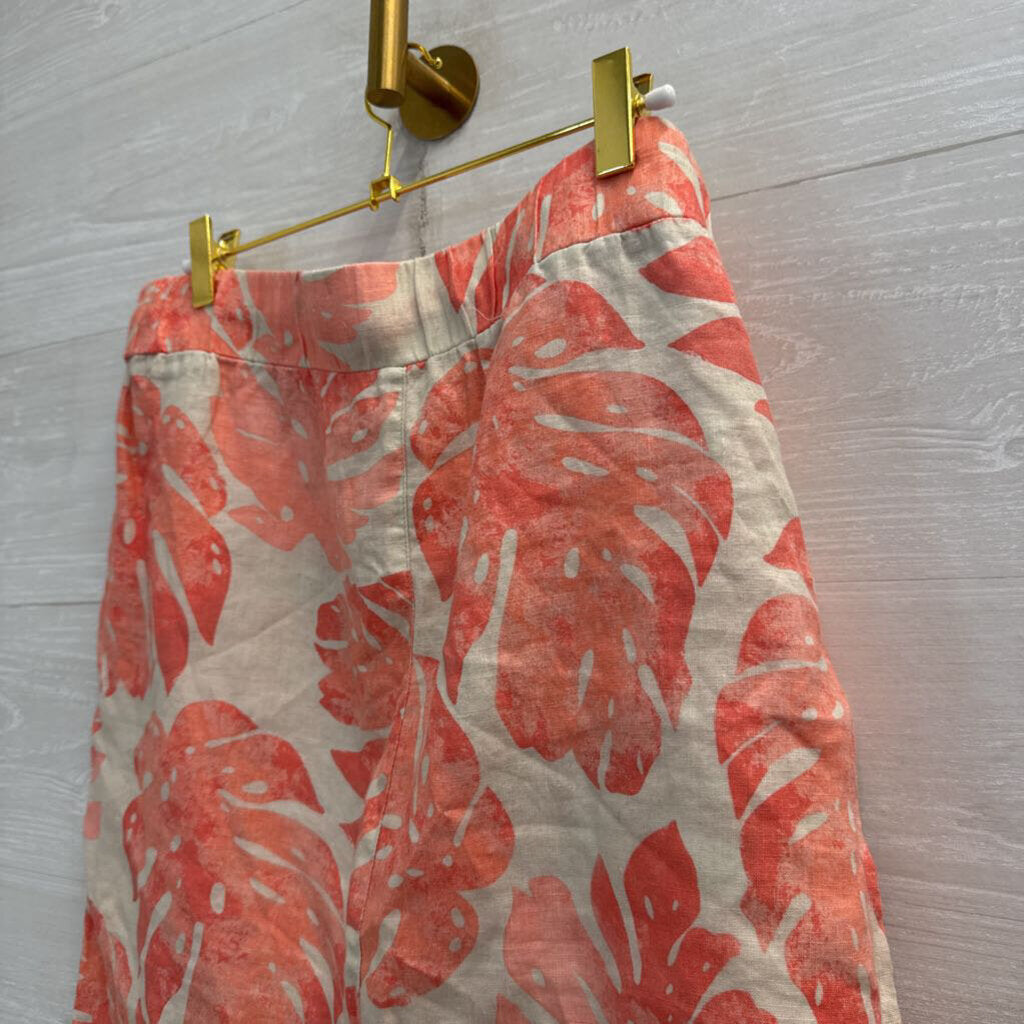 Margaritaville Beige/ Coral Print Skirt Large