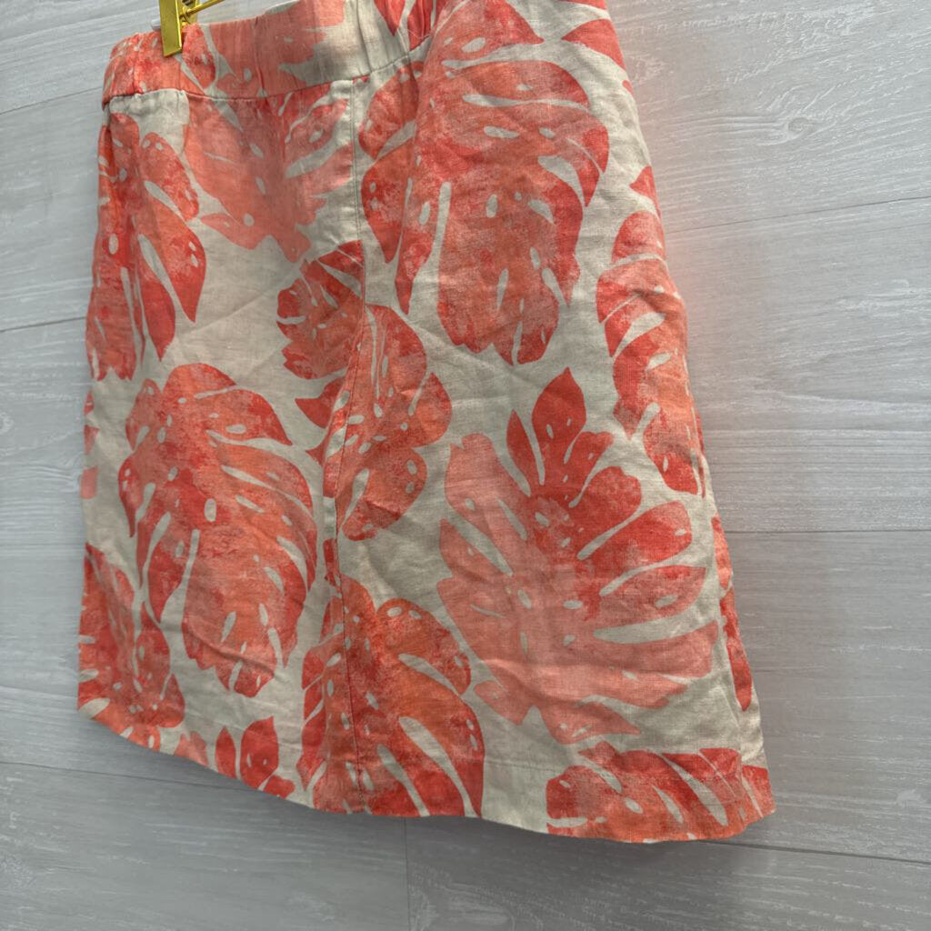 Margaritaville Beige/ Coral Print Skirt Large