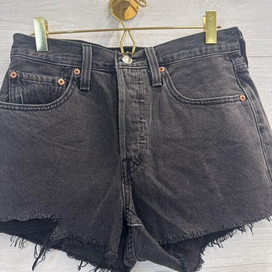 Levi Black Denim Cutoff Shorts 26