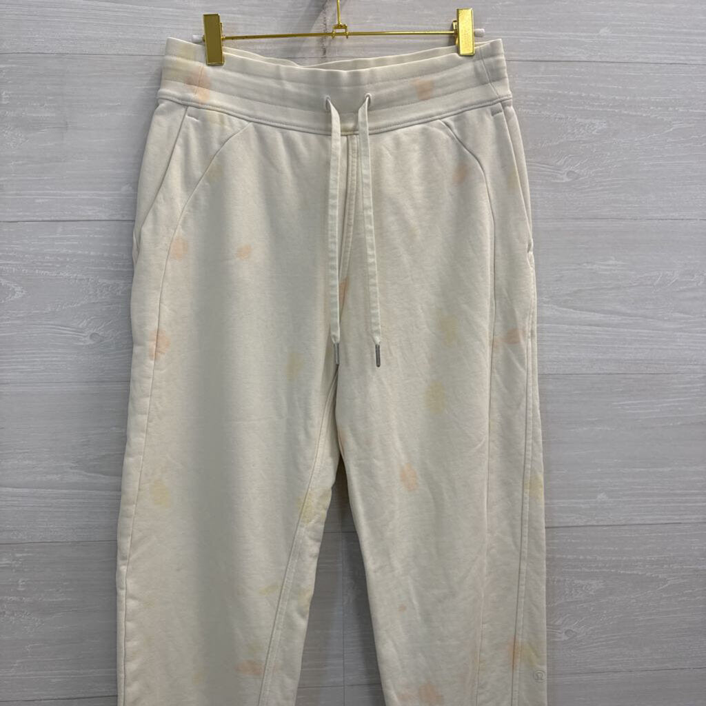 Lululemon Cream/ Orange Print Joggers 6