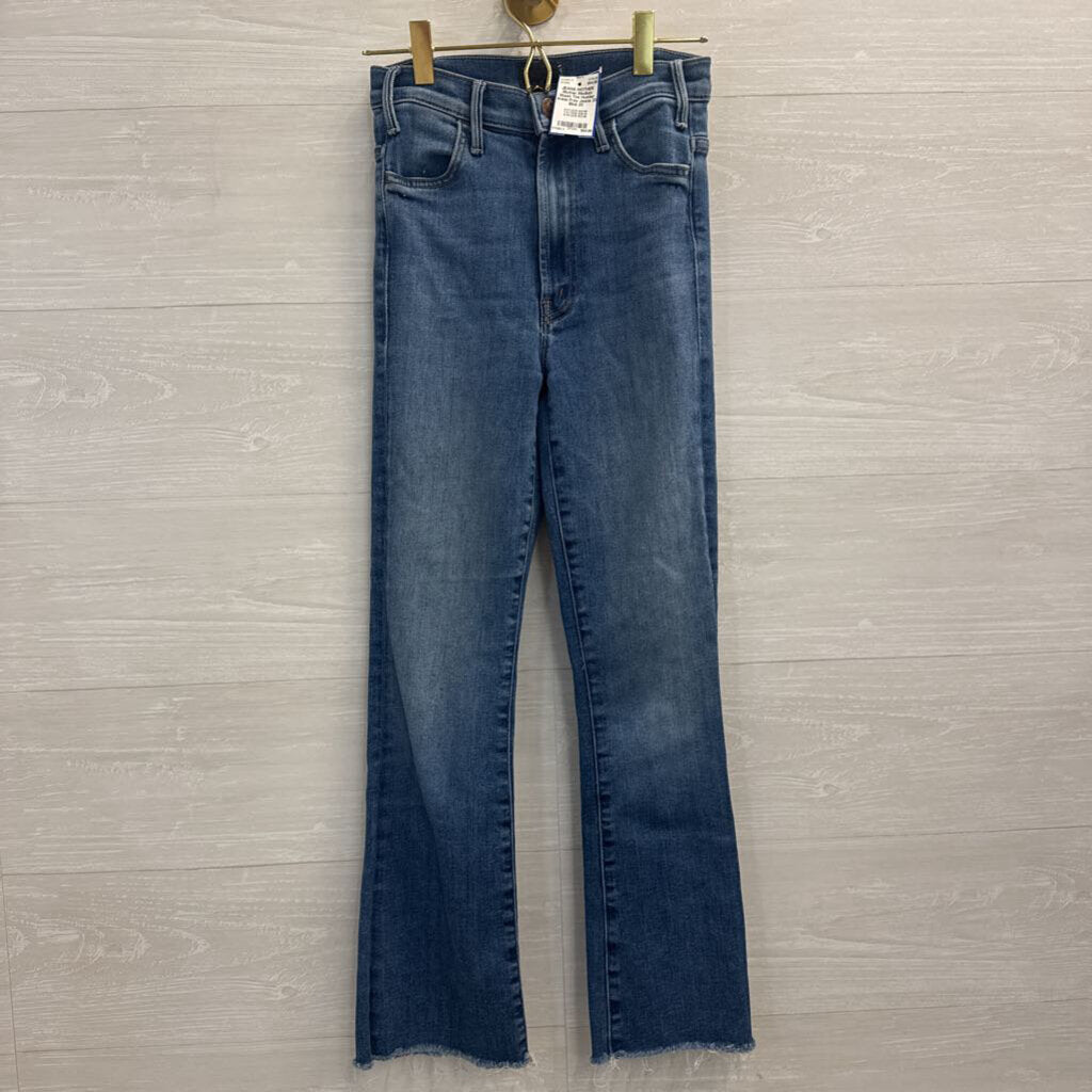 Mother Medium Wash The Hustler Ankle Fray Jeans 23