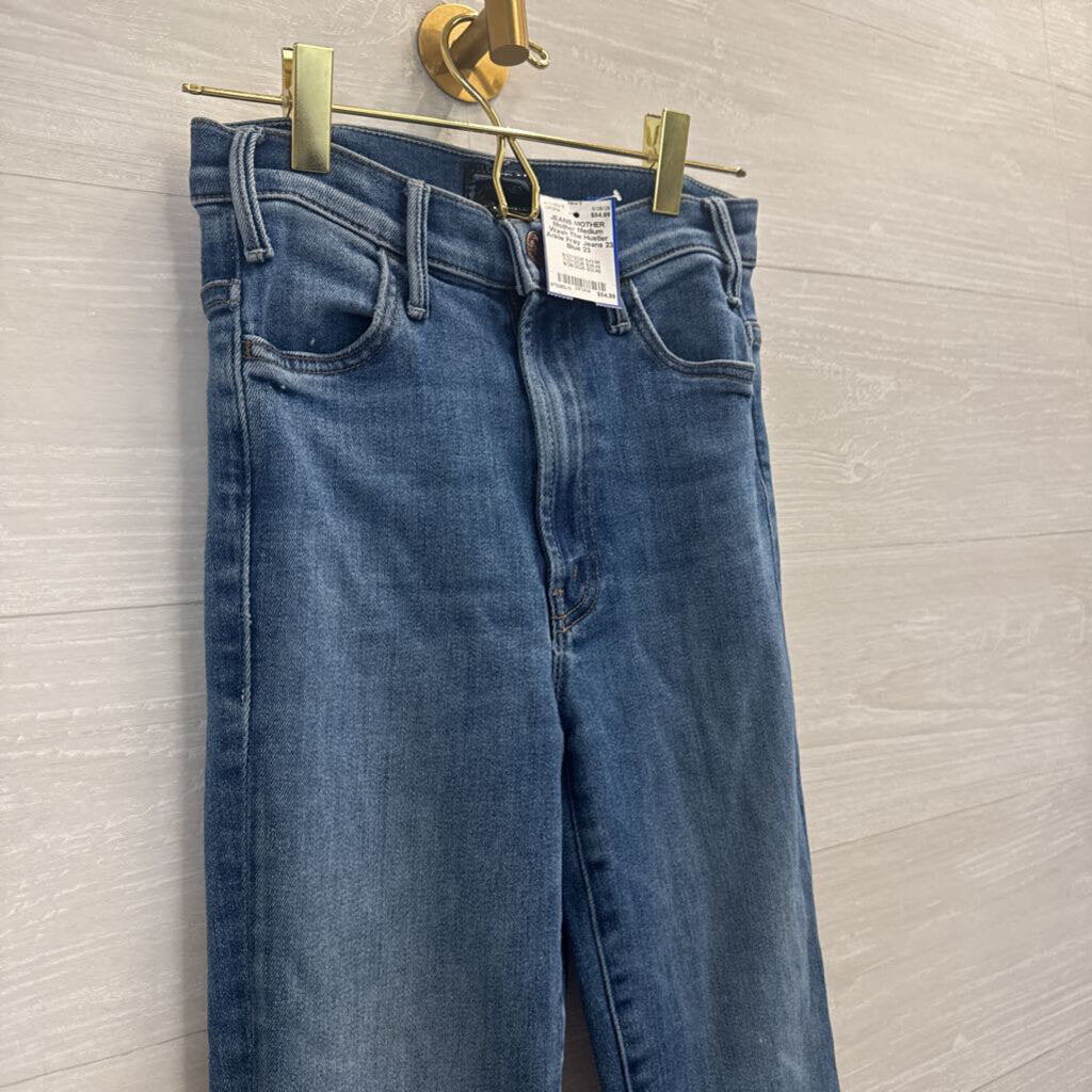 Mother Medium Wash The Hustler Ankle Fray Jeans 23