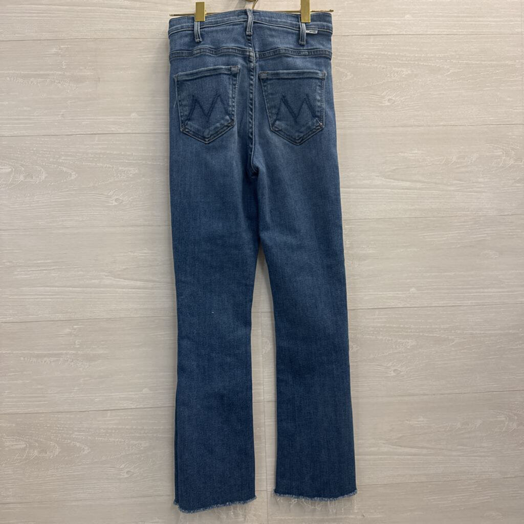 Mother Medium Wash The Hustler Ankle Fray Jeans 23