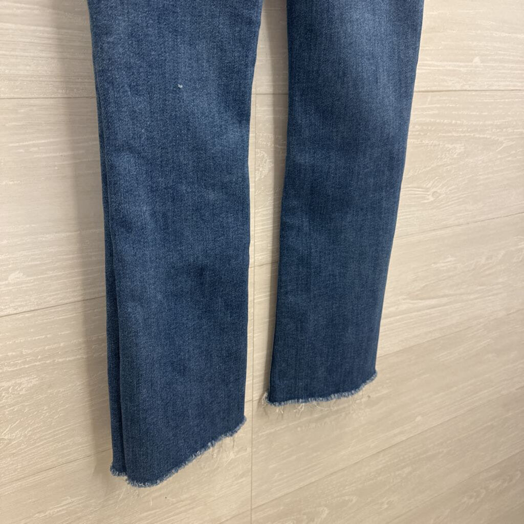Mother Medium Wash The Hustler Ankle Fray Jeans 23