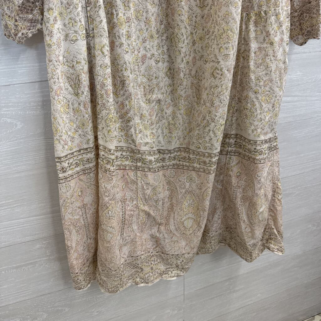 Magnolia Pearl Cream/ Multi Print Long Sleeve Dress One Size
