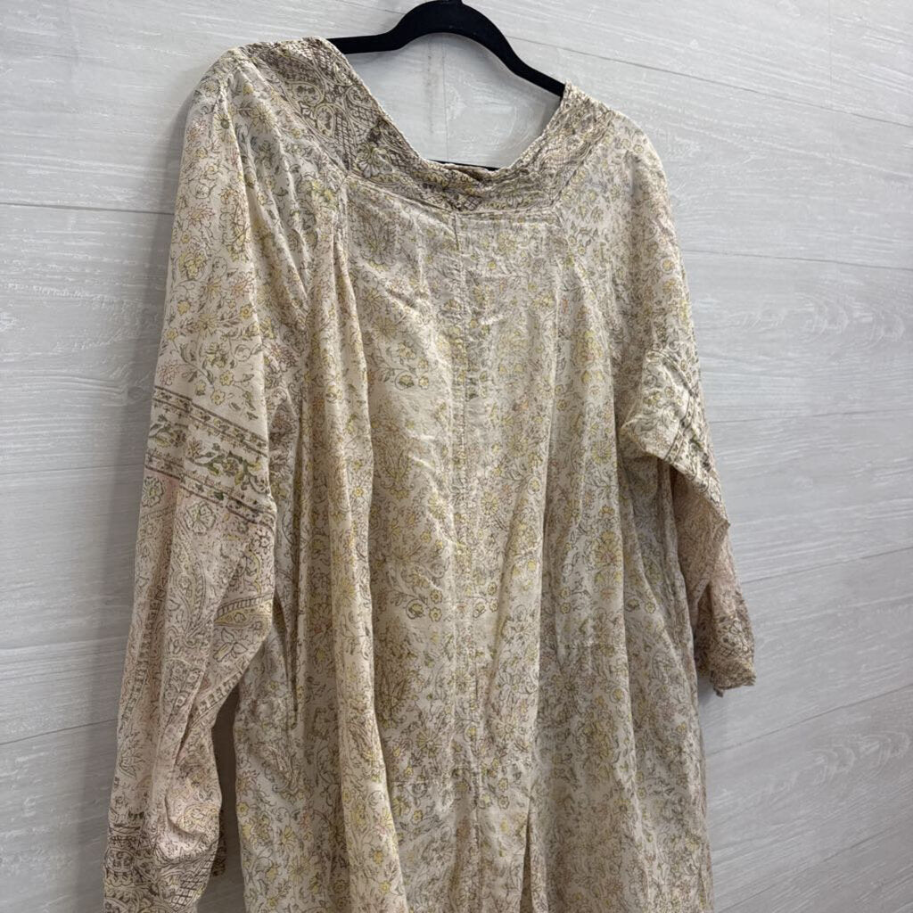 Magnolia Pearl Cream/ Multi Print Long Sleeve Dress One Size