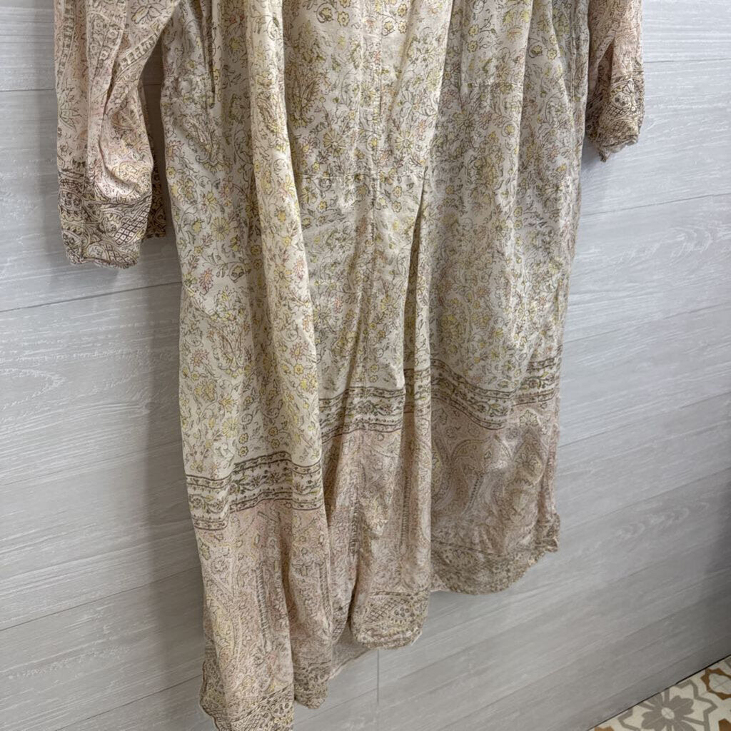 Magnolia Pearl Cream/ Multi Print Long Sleeve Dress One Size