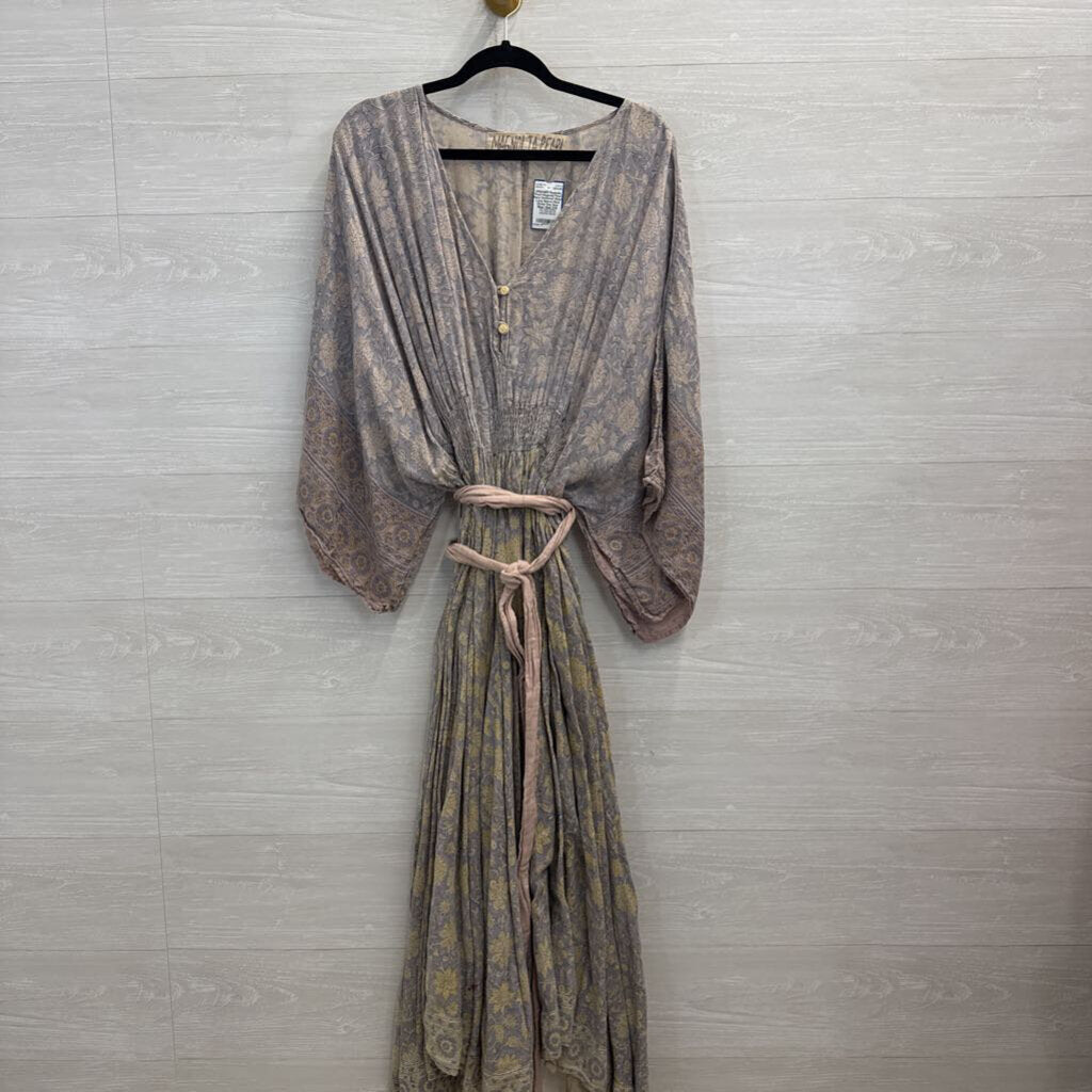 Magnolia Pearl Hera Gathered Waist Long Sleeve Maxi Dress One Size