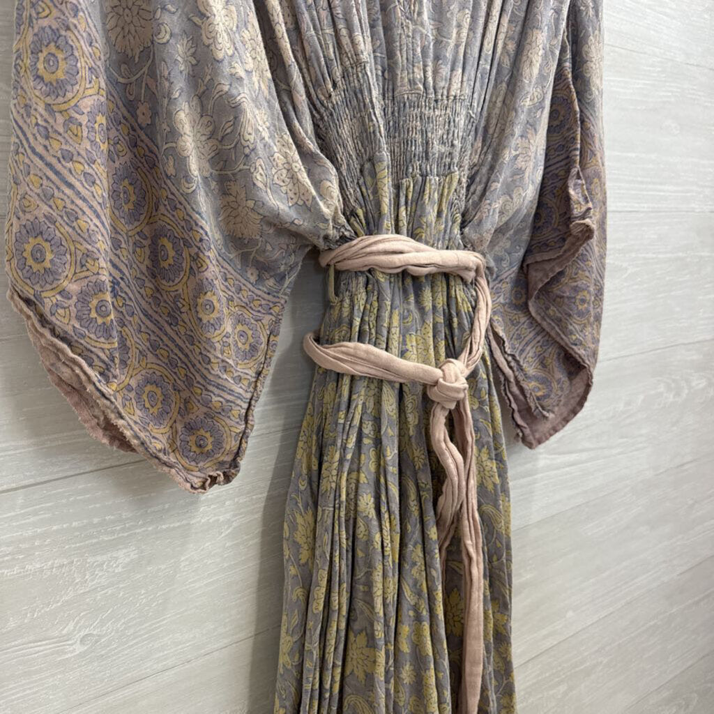 Magnolia Pearl Hera Gathered Waist Long Sleeve Maxi Dress One Size