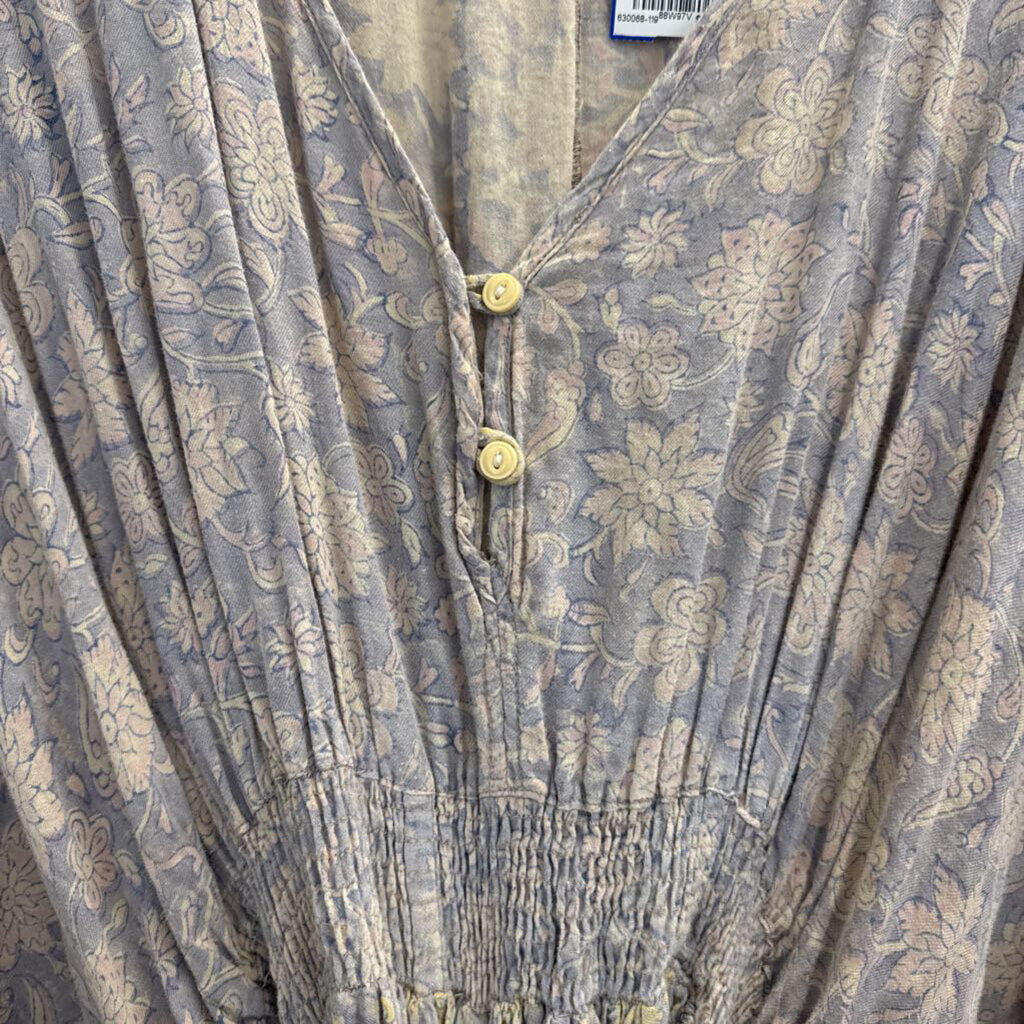Magnolia Pearl Hera Gathered Waist Long Sleeve Maxi Dress One Size