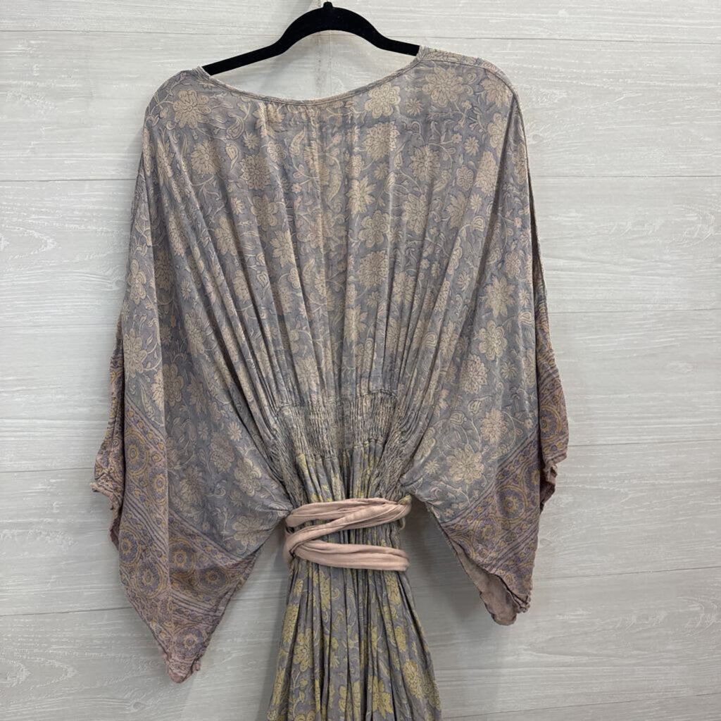 Magnolia Pearl Hera Gathered Waist Long Sleeve Maxi Dress One Size