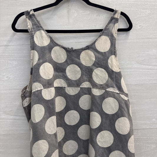 Magnolia Pearl Grey/ Cream Polka Dot Sleeveless Shift Dress One Size