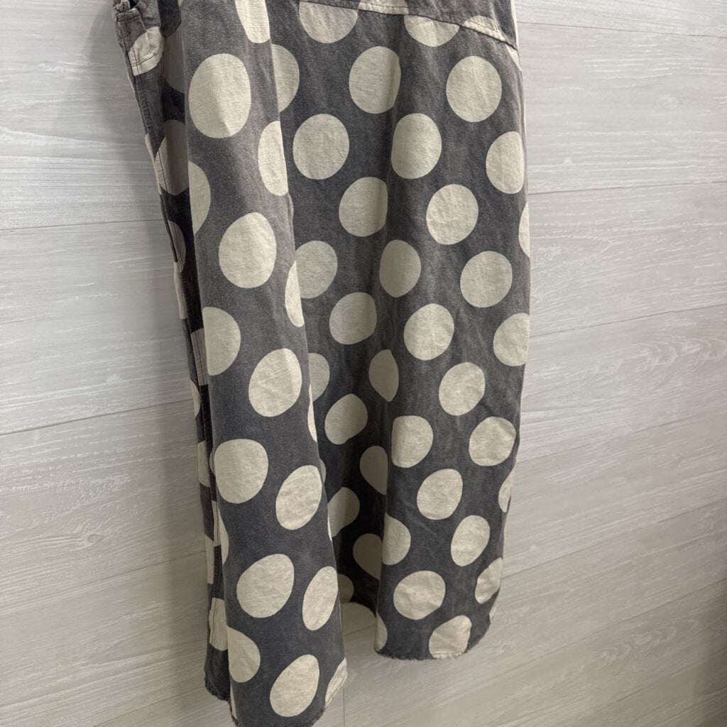 Magnolia Pearl Grey/ Cream Polka Dot Sleeveless Shift Dress One Size